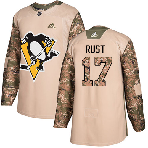 Adidas Penguins #17 Bryan Rust Camo Authentic Veterans Day Stitched NHL Jersey - Click Image to Close